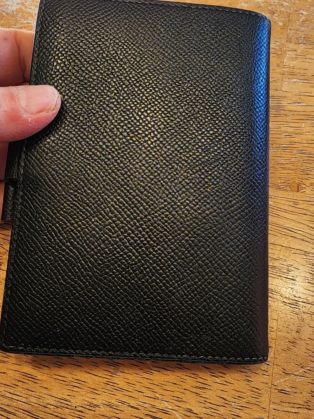 black leather Hermès agenda cover With COA